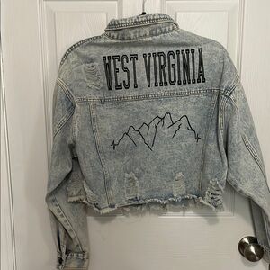 Denim Jean Jacket with West Virginia Design